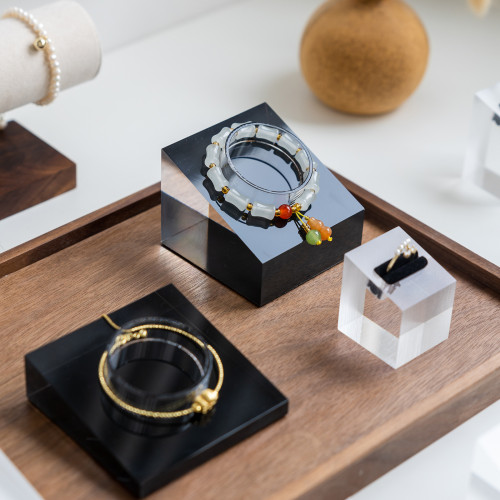 亞克力手串展示架首飾手鐲手鏈手圍水晶斜坡收納飾品櫃台擺攤陳列