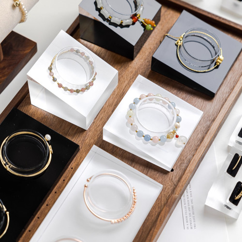 亞克力手串展示架首飾手鐲手鏈手圍水晶斜坡收納飾品櫃台擺攤陳列