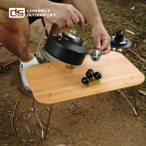 CLS戶外mini折曡桌露營野餐竹木桌可攜式家用學習電腦桌車用單人桌