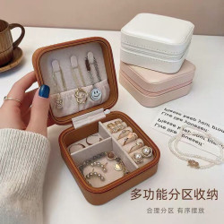 精緻飾品戒指耳飾項鍊耳釘耳環首飾手鏈可攜式高級感迷你收納盒-2