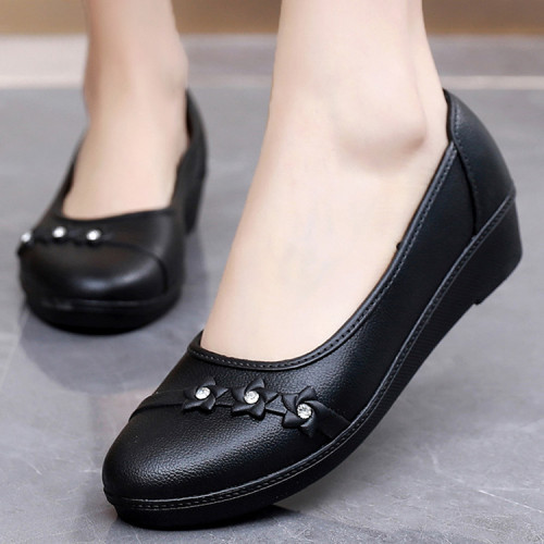 女士雨鞋短筒中跟塑膠鞋廚房工作鞋護士純色防滑水鞋軟底輕便時尚