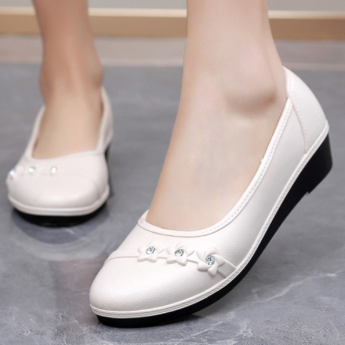 女士雨鞋短筒中跟塑膠鞋廚房工作鞋護士純色防滑水鞋軟底輕便時尚