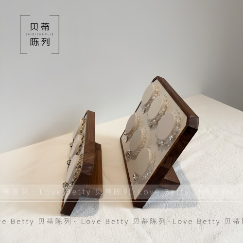 新款韓國ins風 手鏈展示架 手鐲手串展示道具 黑胡桃飾品展示架