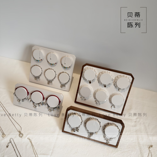 新款韓國ins風 手鏈展示架 手鐲手串展示道具 黑胡桃飾品展示架