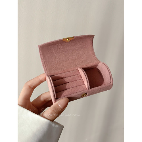 精緻可攜式迷你首飾收納盒女出差旅行防氧化戒指珠寶輕奢絨布飾品盒