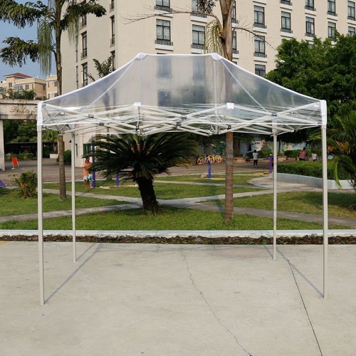 戶外全透明帳篷圍布四腳折曡篷陽光房花房保暖四腳擺攤大傘燒烤棚