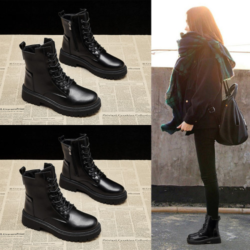 馬丁靴女2026新款春秋季爆款英倫風厚底瘦瘦短靴黑色靴子百搭單靴