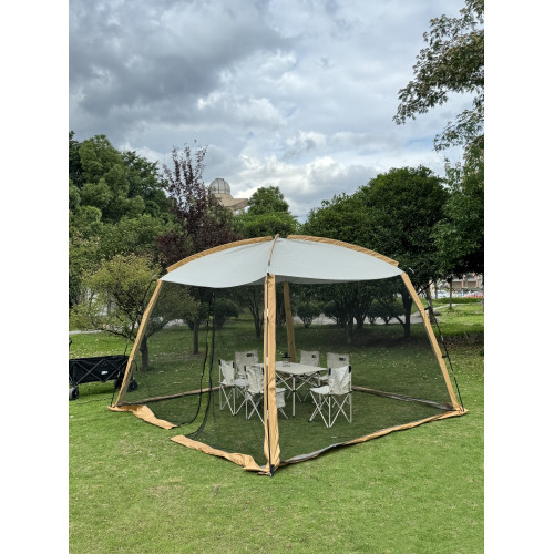 戶外蚊帳帳篷天幕一體式遮陽棚防雨防曬涼亭野營露營防蚊蟲網紗棚
