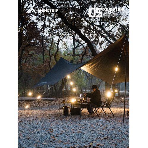 山趣05天幕風繩燈提警示燈露營帳篷氛圍燈可攜式磁吸地釘營繩燈戶外