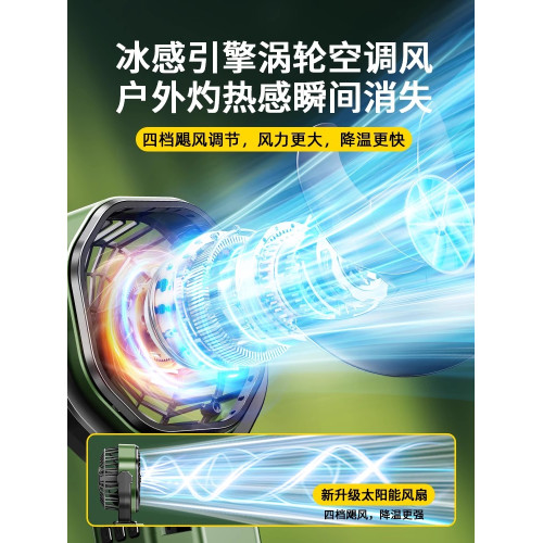 太陽能風扇戶外露營照明燈充電野營吊帳篷專用大風力超長續航新款