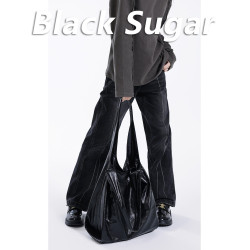 BlackSugar 巴士極簡軟軟大容量單肩腋下包小衆流浪風托特包