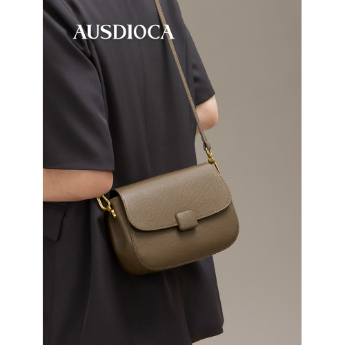 真皮斜後後背包女2026新款時尚高級感馬鞍包軟皮小包包休閒女式單肩包