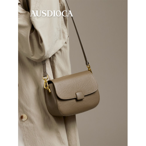 真皮斜後後背包女2026新款時尚高級感馬鞍包軟皮小包包休閒女式單肩包