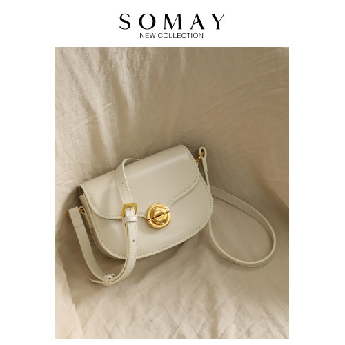 馬鞍包包女士2026新款百搭單肩斜後後背包女款紅色小衆通勤腋下女包小