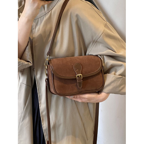 時尚潮流磨砂馬鞍包女2025秋冬新款復古休閒單肩包小衆高級感女包