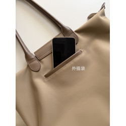 CENGE尼龍布拼牛皮大容量托特包電腦通勤包手提女包旅行包餃子包