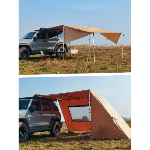 簡森戶外車邊帳拓展配件三角庇護所帳篷天幕側帳布房遮陽篷布雨棚