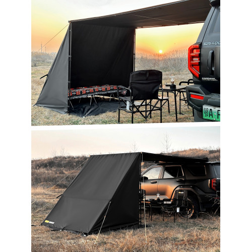 簡森戶外車邊帳拓展配件三角庇護所帳篷天幕側帳布房遮陽篷布雨棚