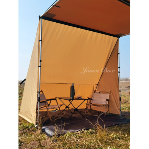 簡森戶外車邊帳拓展配件三角庇護所帳篷天幕側帳布房遮陽篷布雨棚
