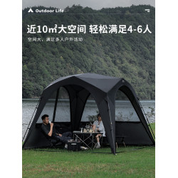 狼行者自動穹頂天幕速開一體式帳篷戶外露營鈦黑膠遮陽棚防曬防雨