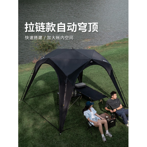 狼行者自動穹頂天幕速開一體式帳篷戶外露營鈦黑膠遮陽棚防曬防雨