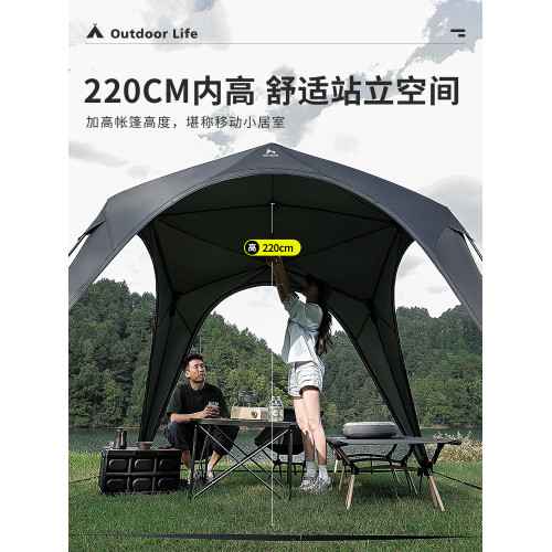 狼行者自動穹頂天幕速開一體式帳篷戶外露營鈦黑膠遮陽棚防曬防雨