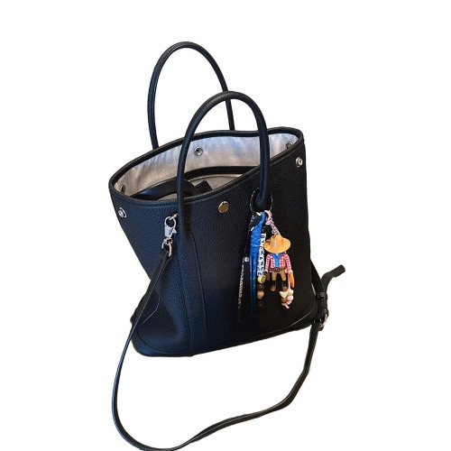 黑色真皮大容量托特包包女2025新款輕奢小衆高級感手提斜背花園包 黑色真皮大容量托特包包女2025新款輕奢小衆高級感手提斜背花園包