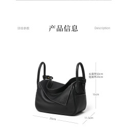 王楚然同款元寶包黑色真皮枕頭包小衆高級感單肩斜後後背包通勤腋下包