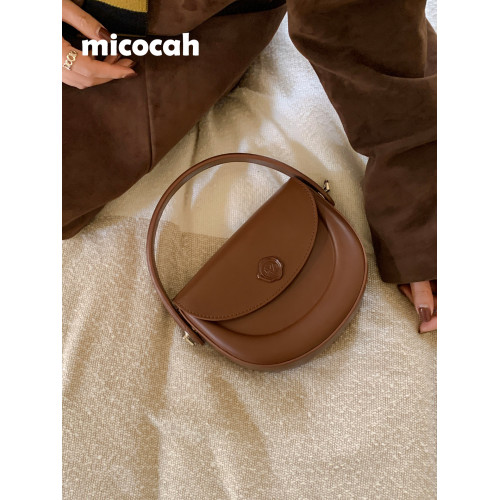 Micocah「微笑印記」新款復古馬鞍包女單肩手提包百搭小衆斜後後背包