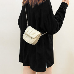 小衆設計小包包女夏2026新款潮褶皺鏈條斜後後背包百搭迷你小包馬鞍包