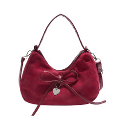 包包女手提包小拎包質感斜後後背包精緻小包包女式2025新款麂皮馬鞍包