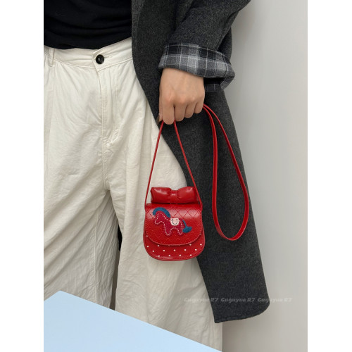 2026新年爆款斜後後背包女生卡通蝴蝶結小馬新年紅包女孩壓嵗錢單肩包 2026新年爆款斜後後背包女生卡通蝴蝶結小馬新年紅包女孩壓嵗錢單肩包