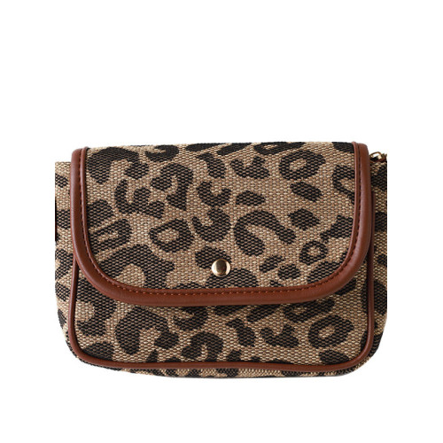 復古豹紋小衆帆布女秋冬小巧輕便小包包女遛彎通勤放手機包斜後後背包