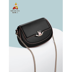 稻草人包包女質感單肩包品牌馬鞍包時尚百搭高級感斜後後背包小衆女包