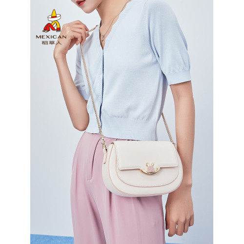 稻草人包包女質感單肩包品牌馬鞍包時尚百搭高級感斜後後背包小衆女包