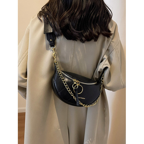 ins百搭馬鞍包包女2026新款秋冬洋氣超火斜背胸包時尚鏈條單肩包