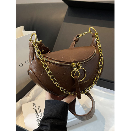 ins百搭馬鞍包包女2026新款秋冬洋氣超火斜背胸包時尚鏈條單肩包