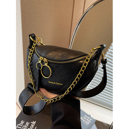 ins百搭馬鞍包包女2026新款秋冬洋氣超火斜背胸包時尚鏈條單肩包