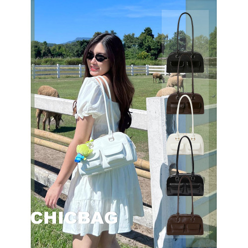 許允真同款保齡球包韓國小衆波士頓手提腋下包女時尚復古通勤百搭 許允真同款保齡球包韓國小衆波士頓手提腋下包女時尚復古通勤百搭