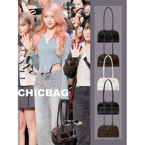 許允真同款保齡球包韓國小衆波士頓手提腋下包女時尚復古通勤百搭 許允真同款保齡球包韓國小衆波士頓手提腋下包女時尚復古通勤百搭