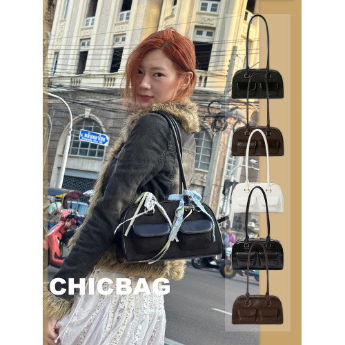 許允真同款保齡球包韓國小衆波士頓手提腋下包女時尚復古通勤百搭 許允真同款保齡球包韓國小衆波士頓手提腋下包女時尚復古通勤百搭