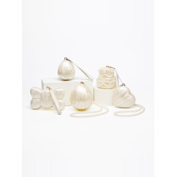 2025時尚白色水滴包亞克力單肩斜後後背包形手拿包派對生日禮物