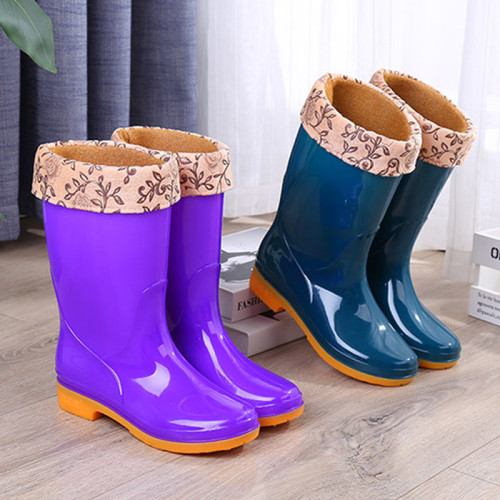 時尚雨鞋女士防水防滑耐磨保暖中筒膠鞋套鞋水靴高筒四季雨靴廚房
