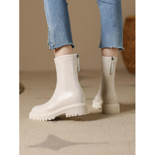 內增高真皮馬丁靴女2025春秋單靴小碼3233小個子彈力瘦瘦靴短靴女