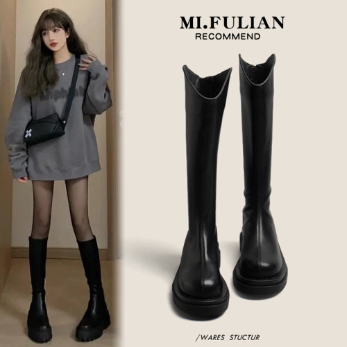 馬丁靴長筒靴女2026新款秋冬加絨厚底女靴子高筒騎士靴小個子長靴 馬丁靴長筒靴女2026新款秋冬加絨厚底女靴子高筒騎士靴小個子長靴