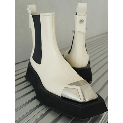 2025新款網紅同款切爾西靴金屬頭機車靴松糕厚底英倫風龐克短靴女