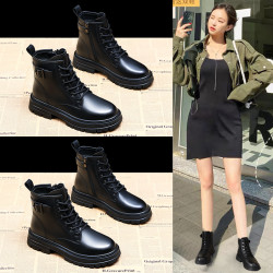 品牌真皮馬丁靴女靴2025年秋冬新款女鞋黑色洋氣短靴加絨靴子棉鞋