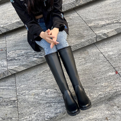 長筒靴女過膝大碼粗腿長靴胖mm胖腿不掉筒女靴子加肥胖妹妹40一43