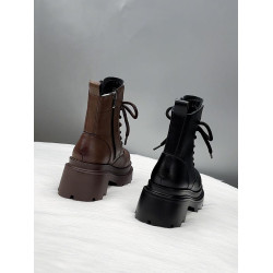 真皮小個子復古馬丁靴女2025秋冬新款英倫風百搭爆款增高厚底短靴