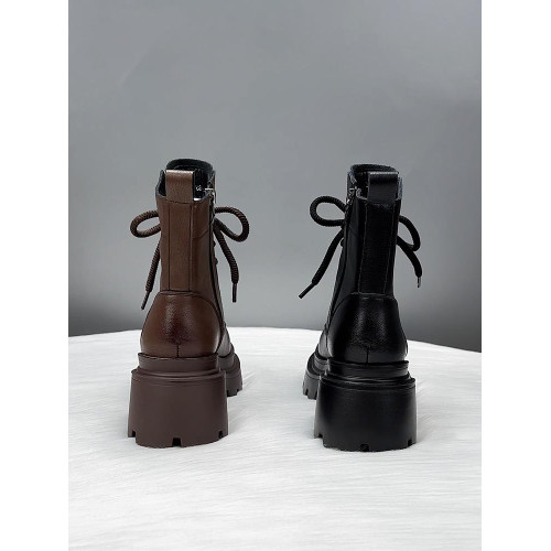 真皮小個子復古馬丁靴女2025秋冬新款英倫風百搭爆款增高厚底短靴 真皮小個子復古馬丁靴女2025秋冬新款英倫風百搭爆款增高厚底短靴